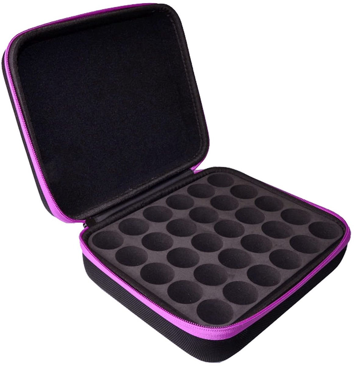 Dailygoods- Opbergdoos Stevig - Opbergdoos voor Etherische Oliën - Organizer met Label Stickers - Draagtas voor Reizen - 30 Flessen - 22x18x7,5 cm - Oliehouder