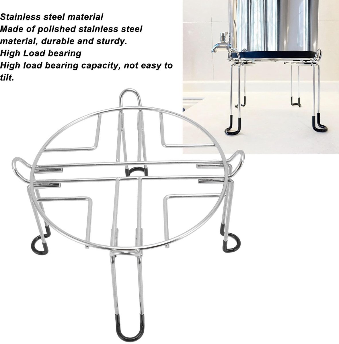 Dailygoods- Waterfilterstand 15 cm Hoog - RVS Stand - 23 cm Diameter - Ondersteuning voor Waterfilter - Gemakkelijk te Installeren - Verhoogt Gebruiksgemak - Waterdispenserstand