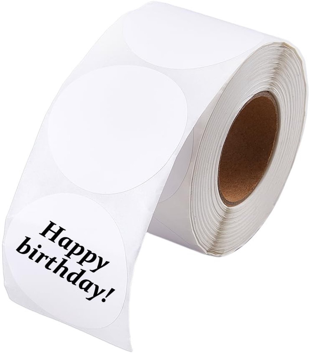 Dailygoods- Thermische Labels 600 Stuks/Rol - Ronde Etiketten - Zelfklevende Sticker - 5 Cm Diameter - Voor Verzendadres/Barcodes - Duidelijke Weergave