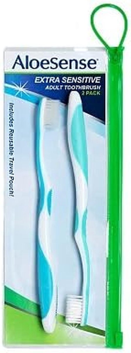 Gevoelige tandenborstel - Zachte borstel - Mondverzorging - Extra zachte haren - 2-pack - Blauw