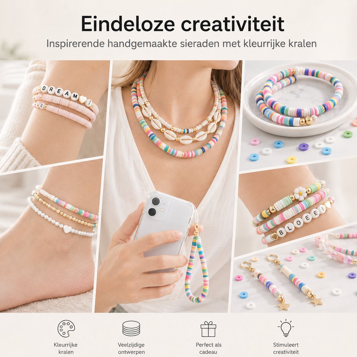 BOTC Armbandjes maken meisjes - 24 kleuren en 5560-delig - Sieraden Set - knutselen meisjes - Kralen Set — afbeelding 7