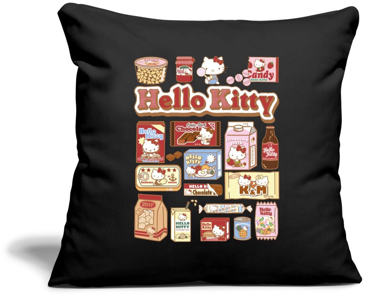 Hello Kitty Snack Collage Sierkussenhoes, 45 x 45 cm