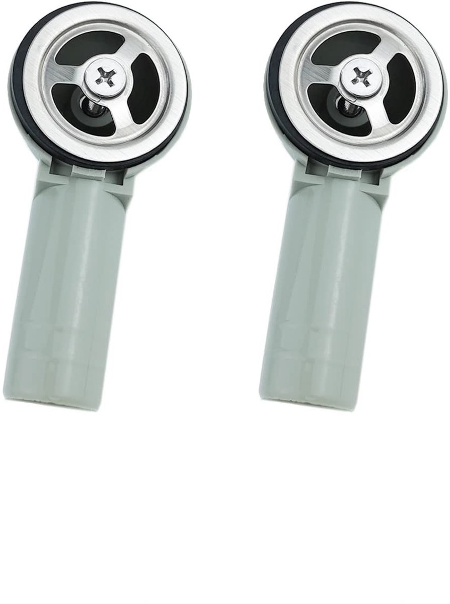 Dailygoods- Overloopkop 2 Stuks - Overloopafvoer - Ronde Interface 41x41 mm - Geschikt voor Roestvrijstalen Gootsteen - Gatmax 32 mm - Inclusief 2x Overloop Hoofd - Afvoer