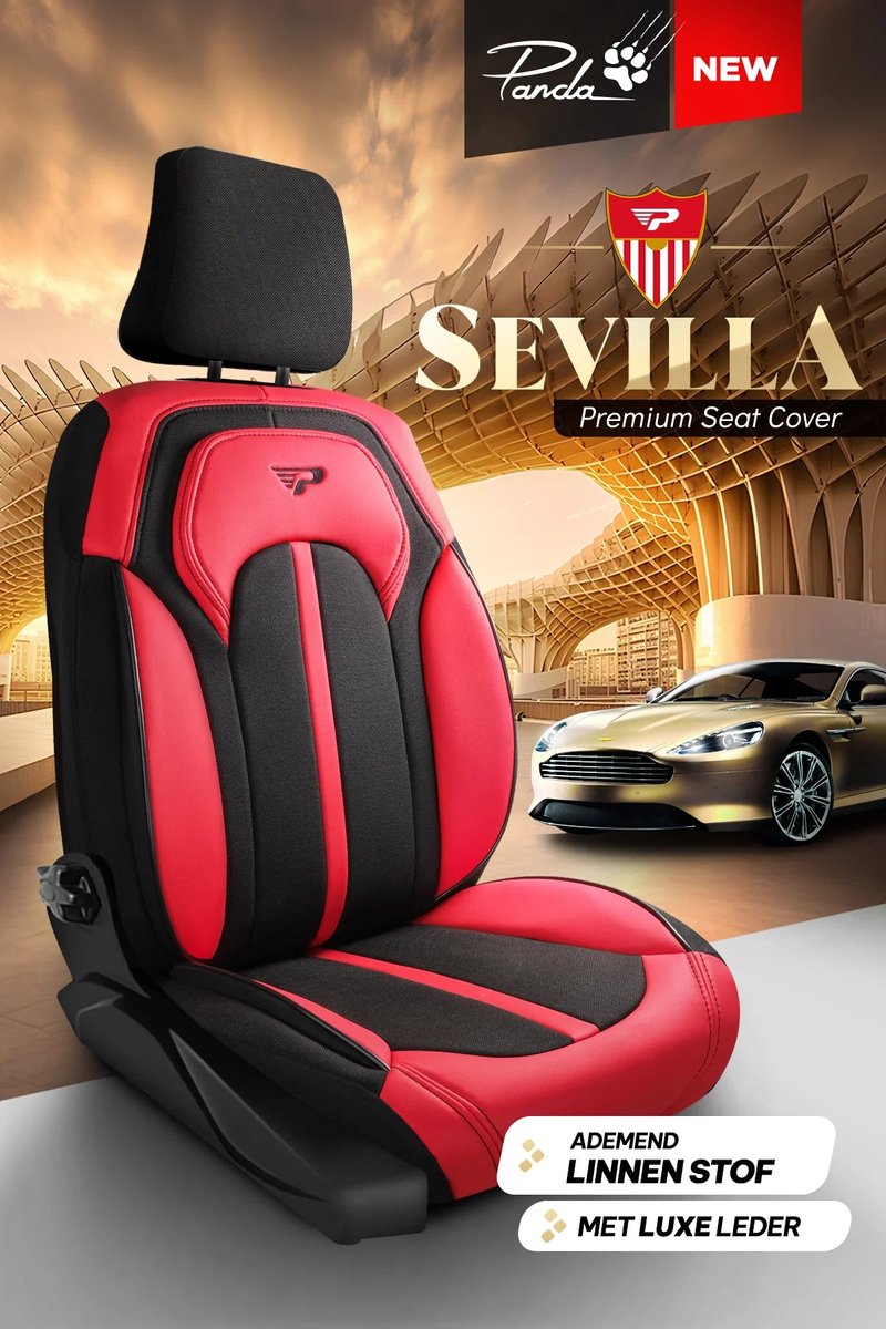 Stoelhoezen Ford Mustang 2005-2014 – Sevilla Rood – Linnenstof – Voorstoelenset – comfortabele autostoelhoezen – slijtvast – eenvoudig te monteren