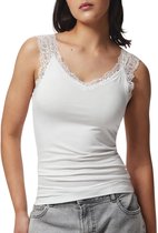 Pieces Dames Top PCBARBERA LACE Wit - Maat L