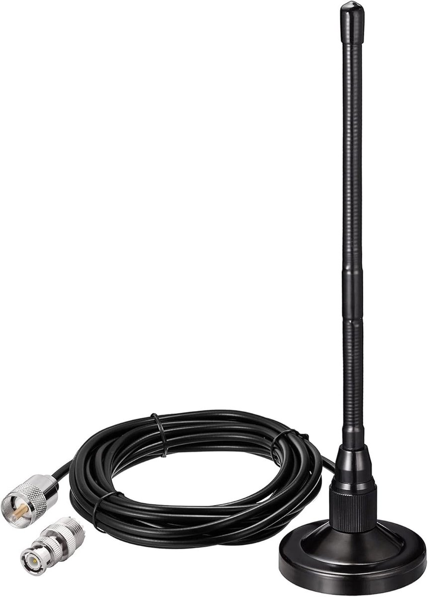 Draadloze Antenne - Zender Ontvanger - Communicatie Verbeteren - Krachtige Magneetvoet - 3 Meter Kabel - Zwart