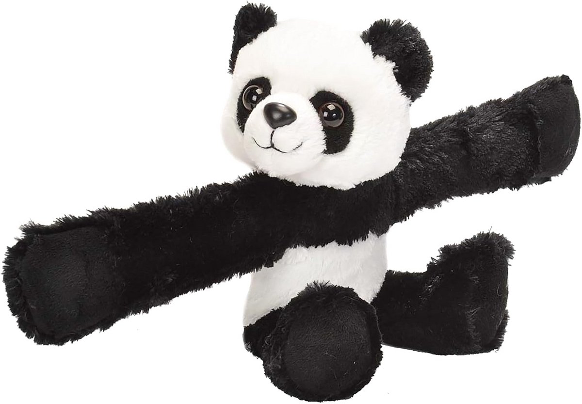Klikarmband Knuffel - Pluche Dier - Kinderen Spelen - Gemaakt van Gerecycled Materiaal - 20 cm - Zwart Wit