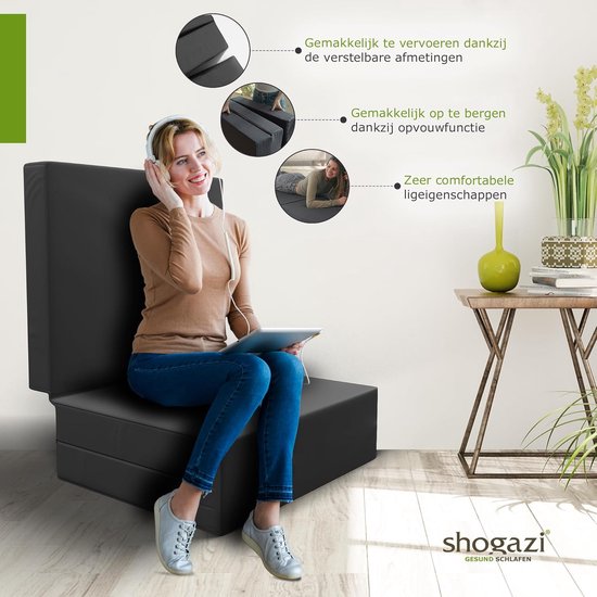 Opvouwbare Gastenmatras 80x200 cm - 12 cm Dikke Comfortabele Slaapmat van Merkloos — afbeelding 5