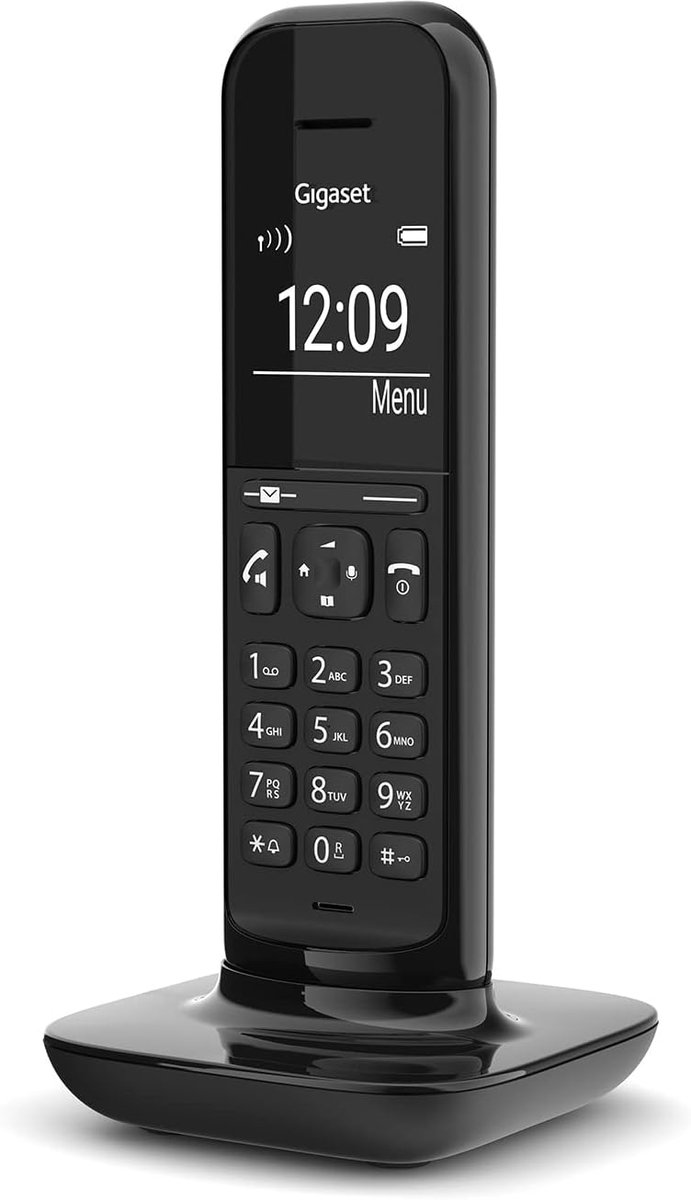 Vaste Telefoon - Design Huistelefoon - Duidelijk Bellen - Groot Contrast Display - 17.3 cm Hoog - Zwart