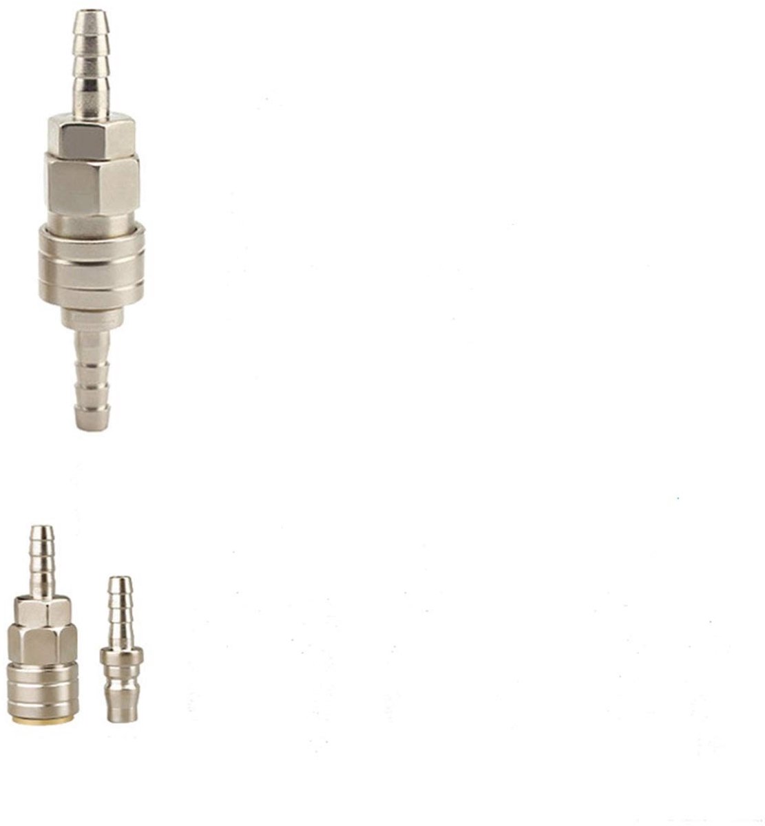 Dailygoods- Snelkoppeling 2 Stuks - 1/2 Inch Buitendraad - Slangkoppelingen - Slangstuk - Voor Luchtcompressor - Roestvrij Staal - Slangkoppeling