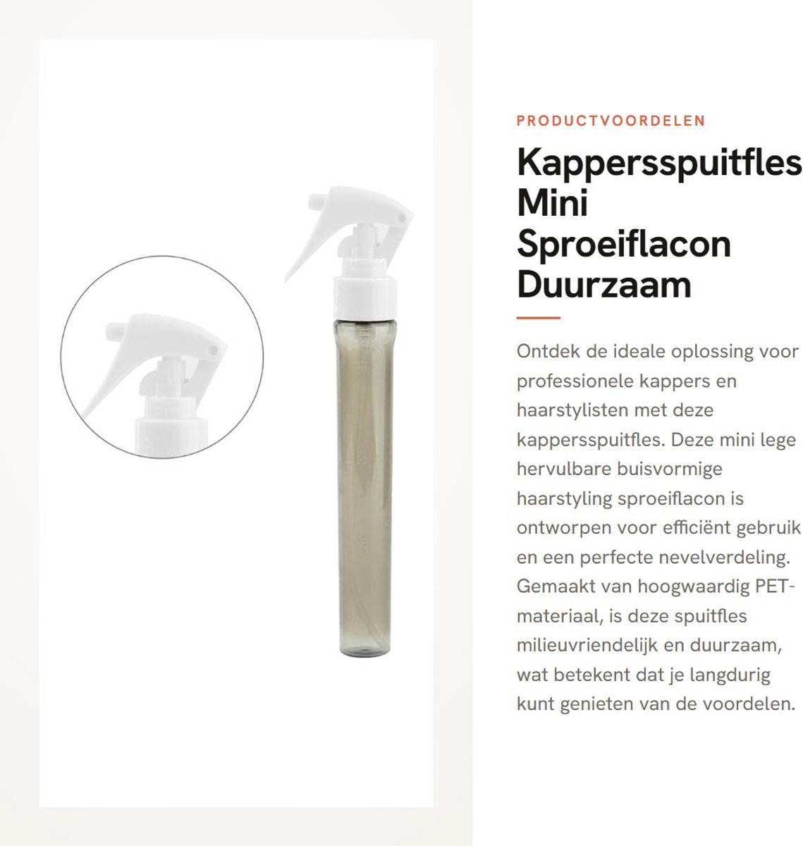 Dailygoods- Kappersspuitfles Hoogwaardig PET - Mini Hervulbare Sproeiflacon - Watersproeier - Schaalontwerp - Duurzaam - Voor Kappers en Thuisgebruik