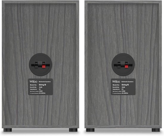 Hifi Luidsprekers - Boekenplank Model - Muziek Luisteren - Spiegelreflex Technologie - 100 Watt - Grijs — afbeelding 4