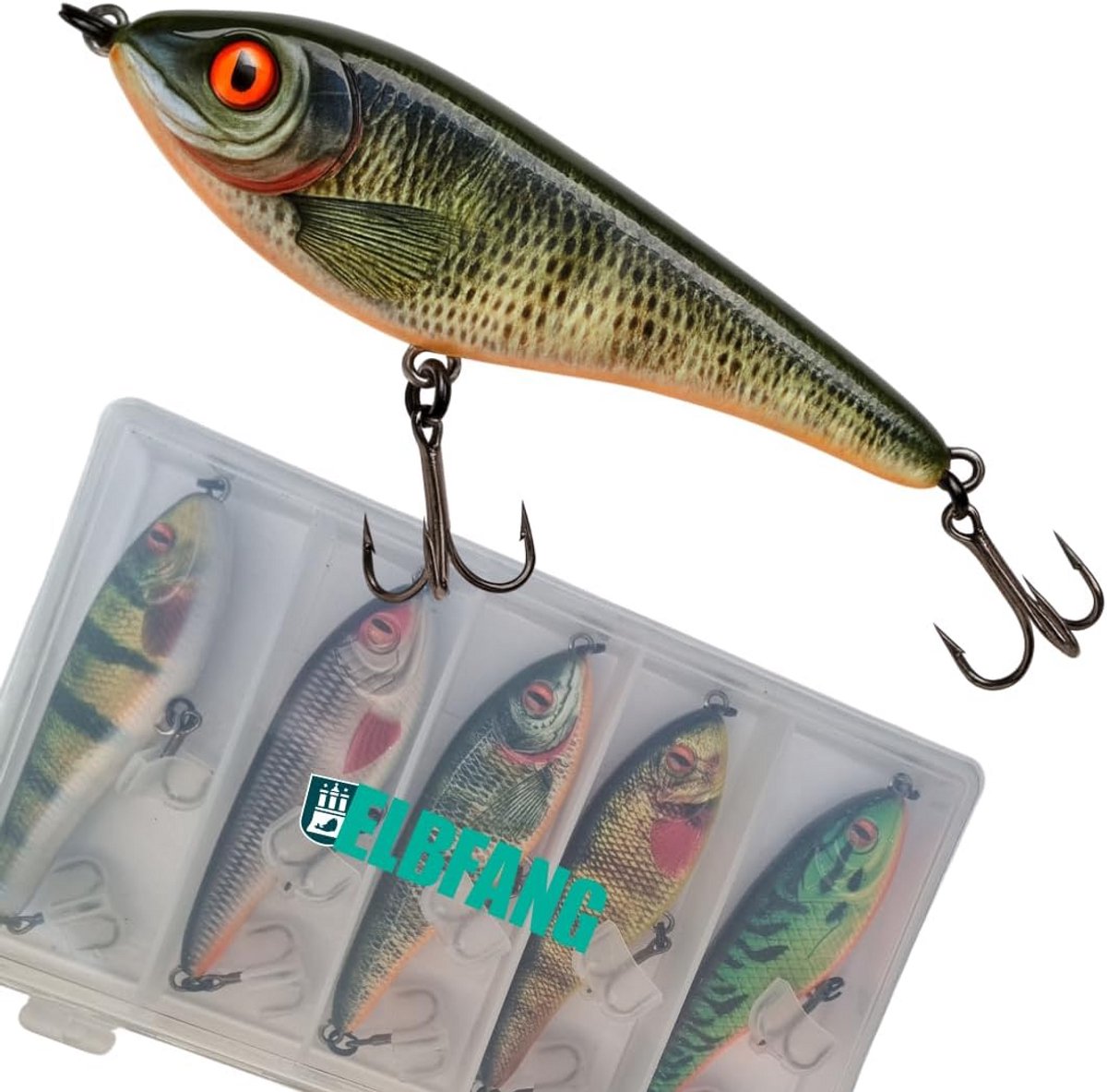 Vis Lokaas Set - Kunstaas Wobblers - Roofvis Vissen - Langzaam Zinkend - 5 Stuks 90mm - Multi Color