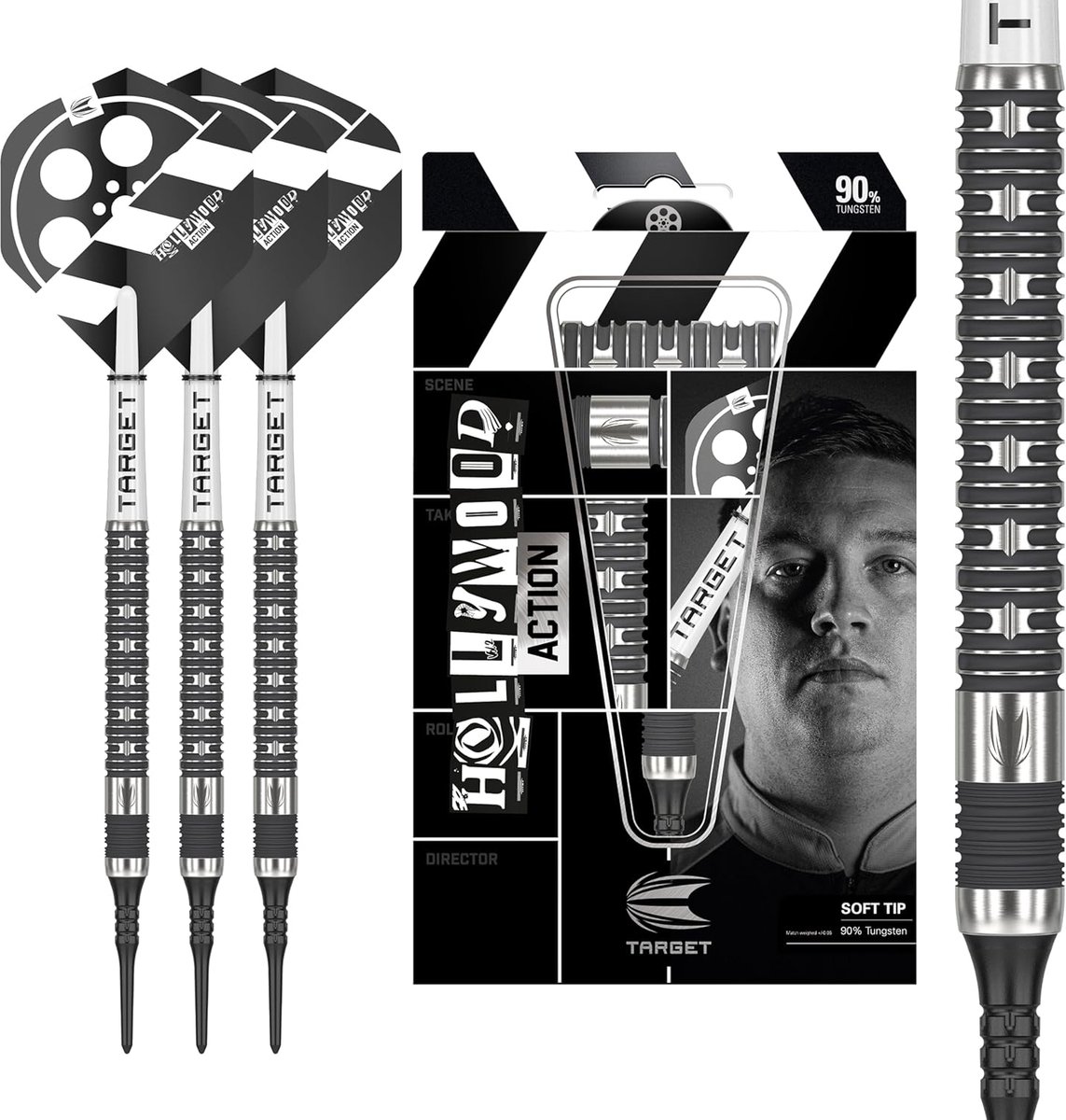 Dartpijlen Set - Soft Tip Darts - Precisie Werpen - 90% Tungsten Barrel - 20G - Zwart