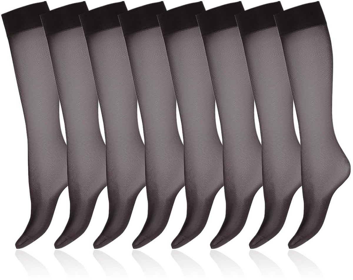 Dailygoods- Kniebroek Dames - Transparant Nylon - Comfortabele Pasvorm - Zacht Materiaal - Sexy Design - Geschikt voor Maat 35-40 - Kniekousen