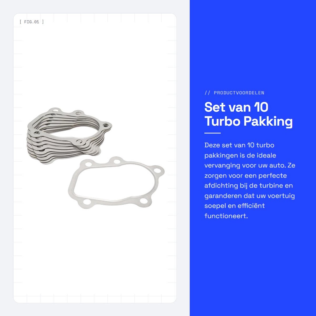Dailygoods- Turbo Pakking Perfecte Vervanging - 10 Stks - Roestvrij Staal - Eenvoudig te Installeren - Voor Garrett T25/T28 - Voor Silvia 200SX S13/S14 - Turbocompressorpakking
