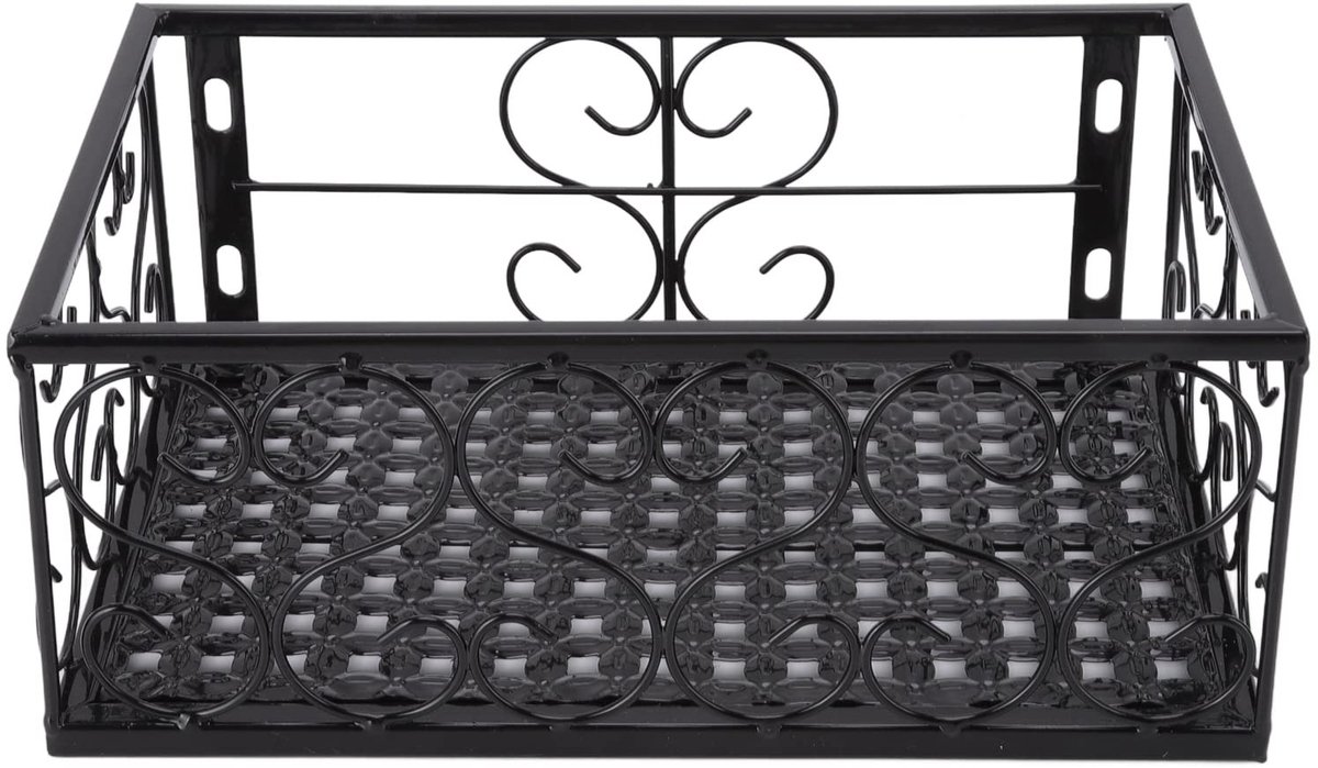 Dailygoods- Bloemenrek Decoratief - Balkon Plank - Bloempot Standaard - Versterkt Ijzer - 30x20x12cm - Met Vasthouders - Bloempotstandaard