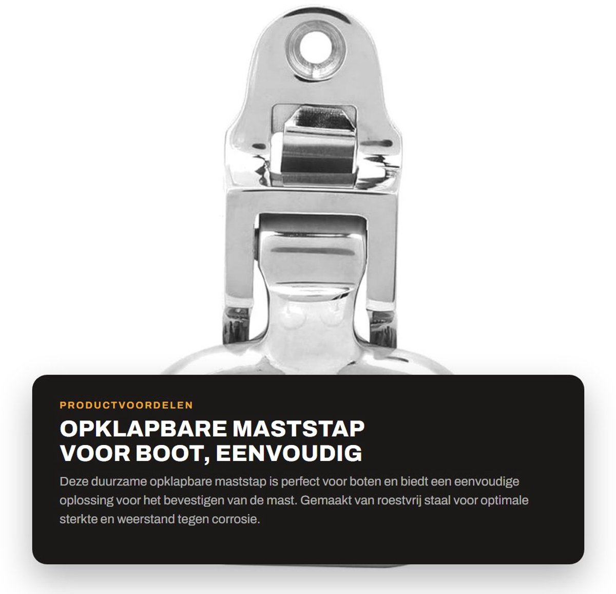 Dailygoods- Bootspiegelstap Opklapbaar - Duurzaam - Eenvoudig te installeren - Voor schepen - Maststap - Belangrijkste kenmerk - Maststeun