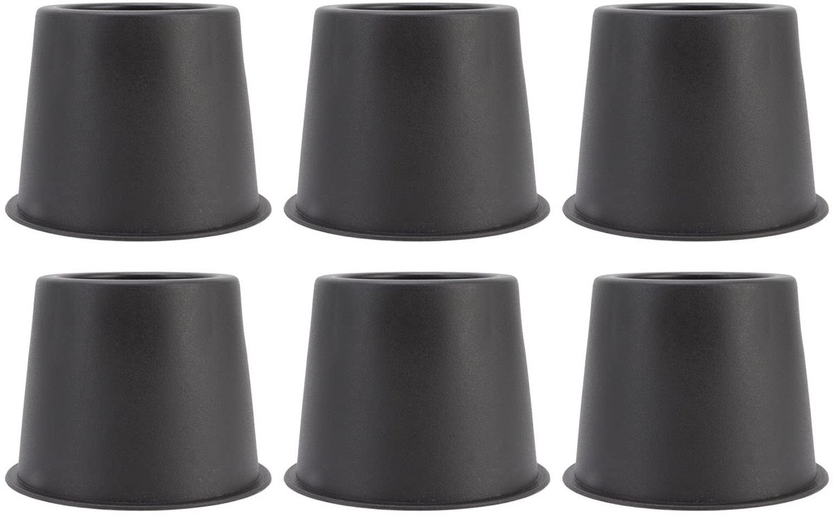 Dailygoods- Meubelverhogers 6 Stuks - Anti-vibratiekussens - Kunststof - 13 x 10 cm - Max. Belastbaarheid 907 kg - Schokabsorberend - Bedverhogers