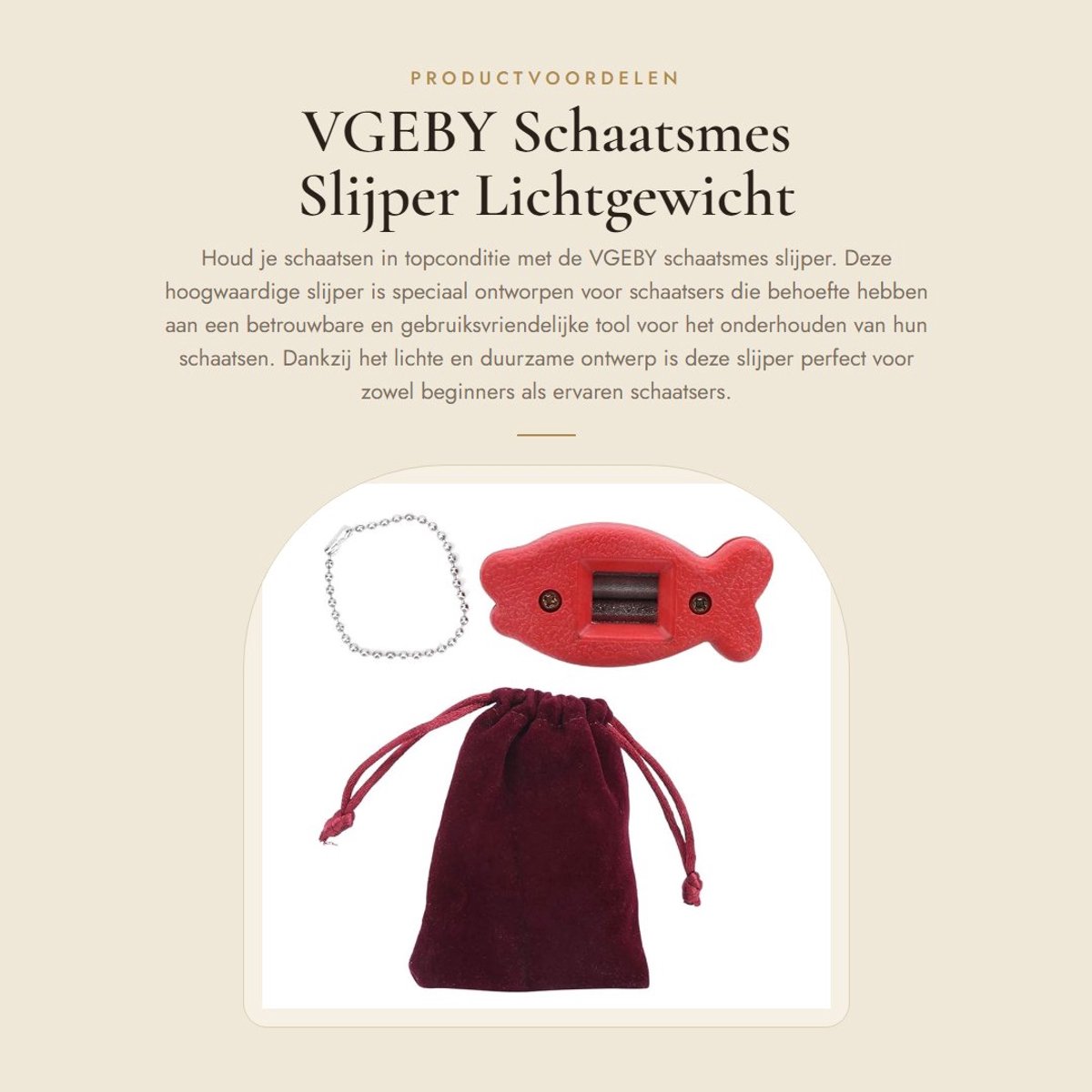 Dailygoods- Schaatsmes Slijper Lichtgewicht - Diamant/Plastic - Onderhouds Tool - Opbergtas - 7.5x3.5x2.5cm - 50g