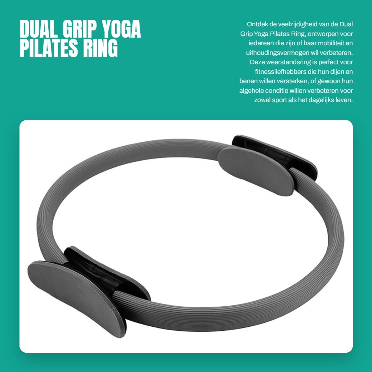 Dailygoods- Yoga Ring Lichtgewicht - Weerstandscirkel - Draagbaar - Verbeter Mobiliteit - Spierkracht/Onderrug - Diameter 38 cm - Pilates Ring