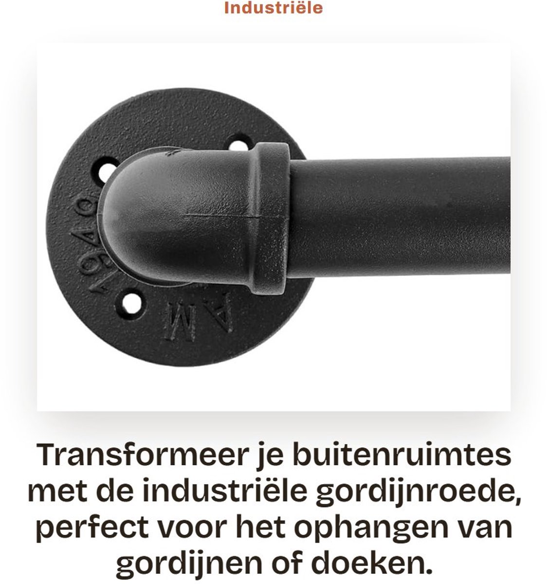 Dailygoods- Gordijnroede Uittrekbaar - Industrieel - Plafondmontage - Weerbestendig - Zwart - Koolstofstaal, 107-305 cm - Raamdecoratie