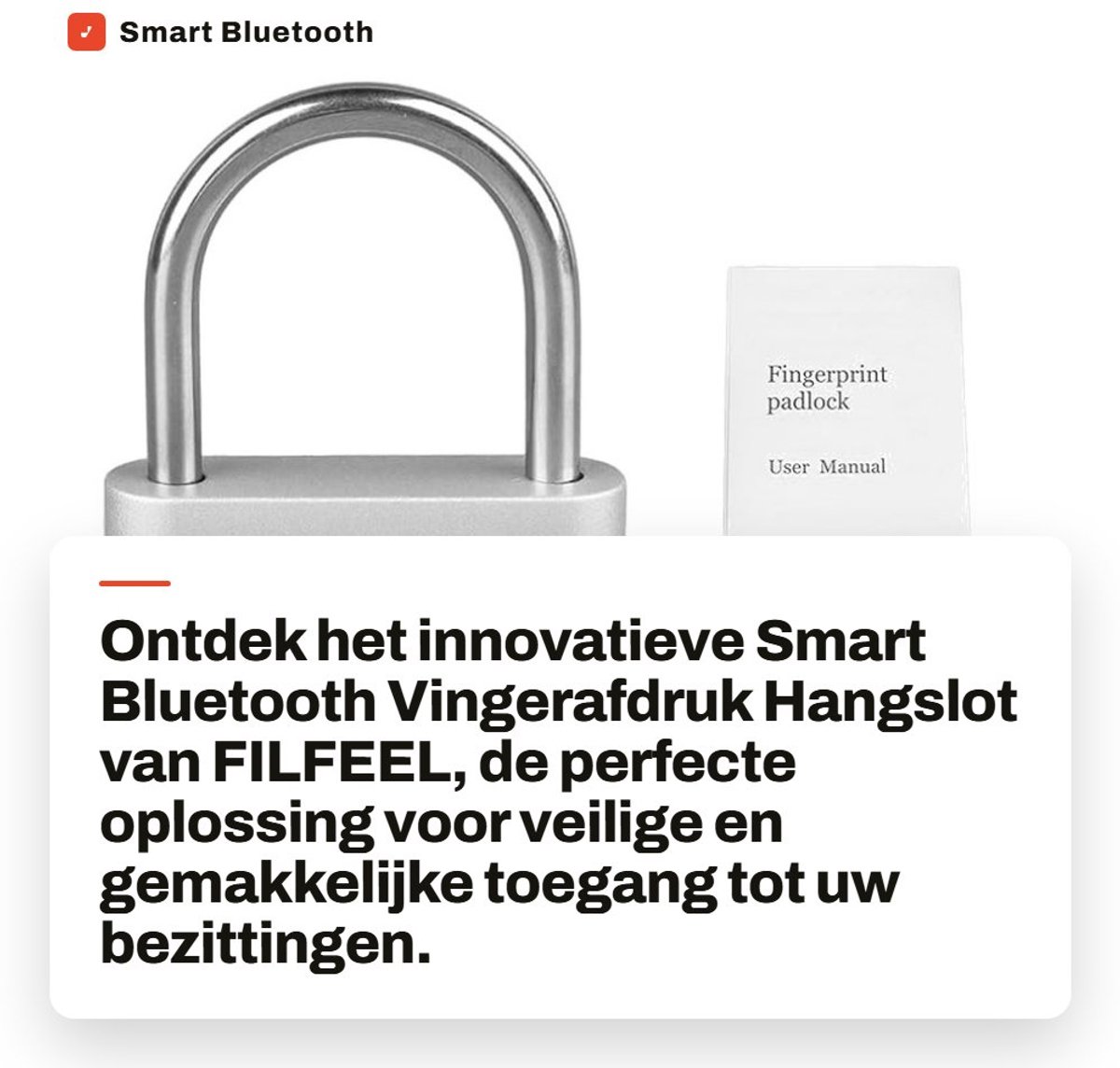Dailygoods - Smart Bluetooth Vingerafdruk Hangslot - Oplaadbaar, Waterdicht & Biometrisch