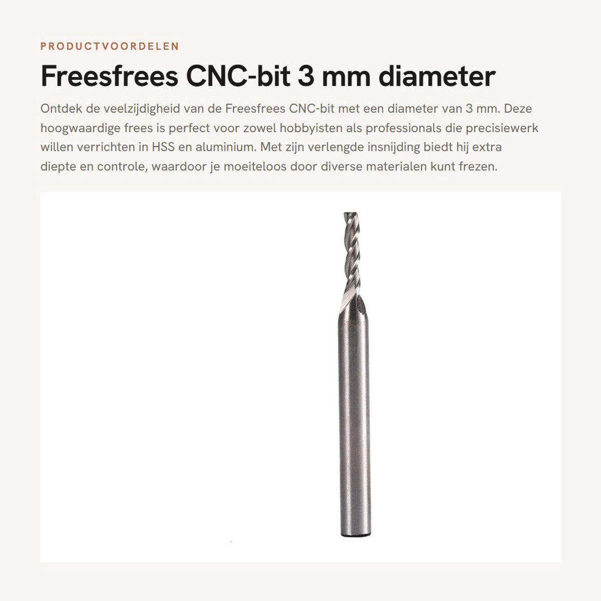 Dailygoods- Freesfrees 3 Snijder - Freesbitset - HSS - Schachtdiameter 6 mm - Fluitlengte 19 mm - Totale lengte 63 mm - Duurzaam en slijtvast - Freesbit