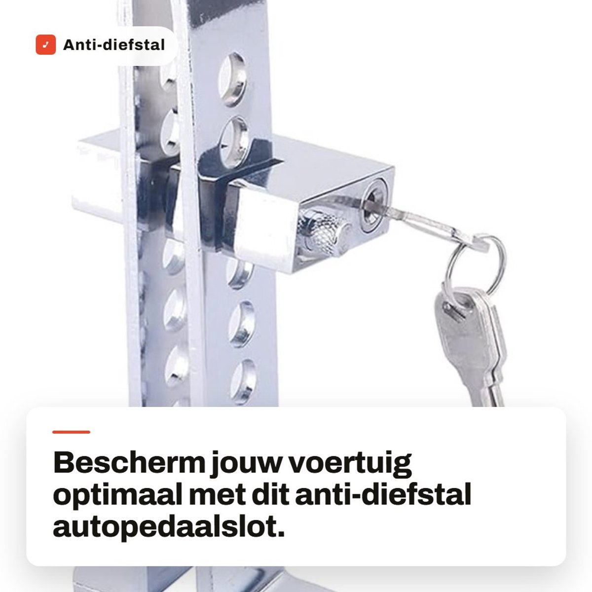 Dailygoods- Autopedaalslot Anti-diefstal - 8-gaats Veiligheidsslot - Roestvrij Stalen - Universeel voor Voertuigpedalen - Inclusief 3 Sleutels - Hoogwaardige Duurzaamheid