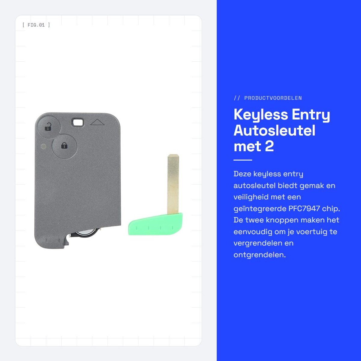 Dailygoods - Keyless Entry Autosleutel met 2 Knoppen