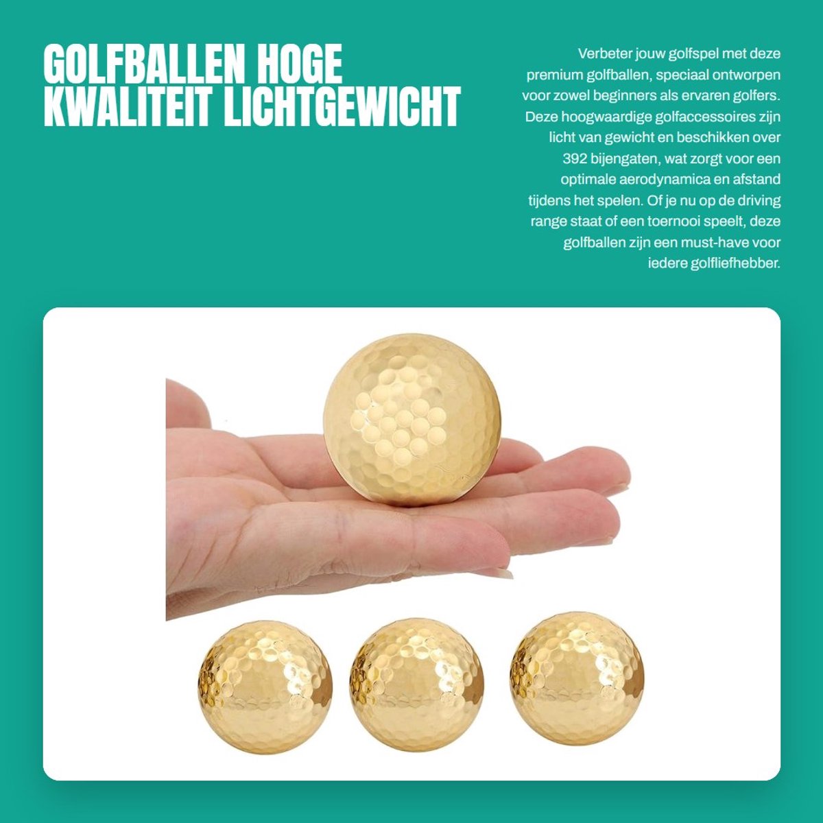 Dailygoods- Golfballen Lichtgewicht - 392 Bijengaten - Golfaccessoire - Hoge Kwaliteit - Verbeterde Speelervaring - Optimale Balvlucht - Golfbal