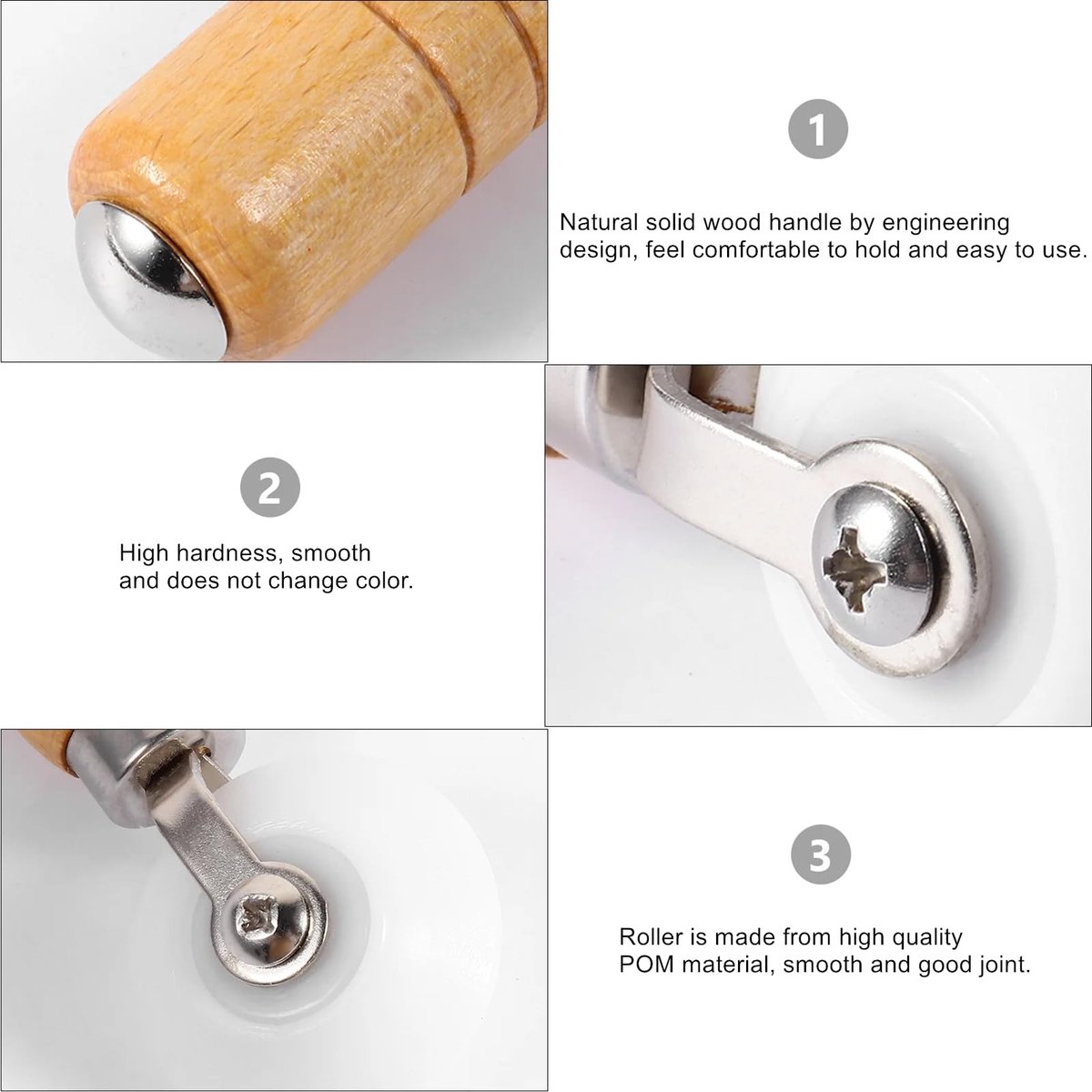 Dailygoods- Behangrol Sterke Hechting - Vliesbehang - Handgereedschap - Natuurlijk Houten Handvat - Hoogwaardige POM-materialen - Glad Zonder Verkleuring - Behangkwast