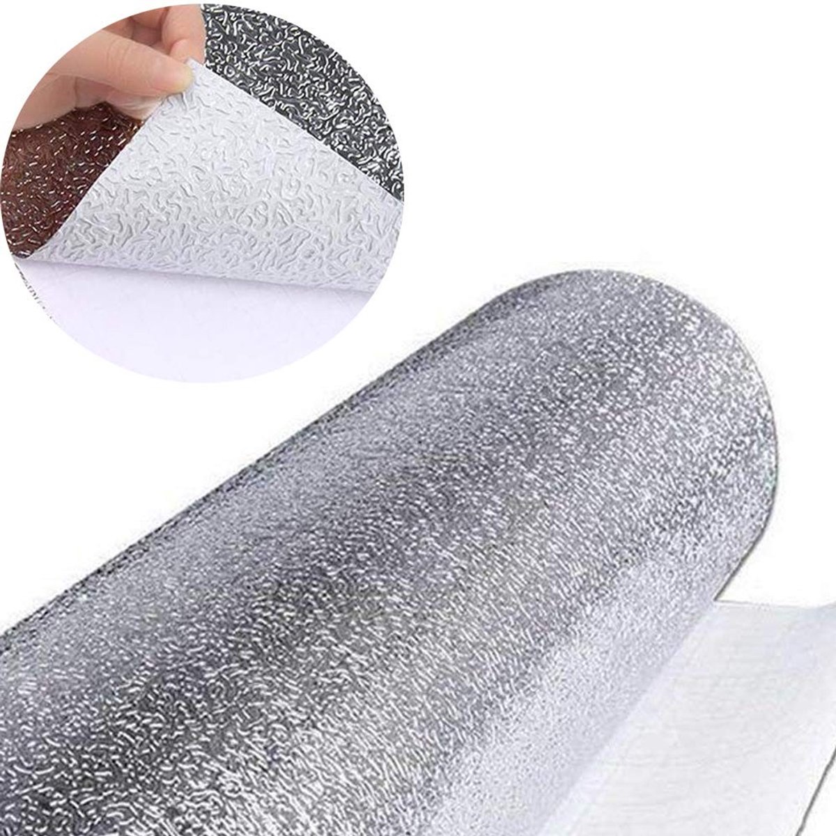 Dailygoods- Zilverfolie Behang - Zelfklevend - Oliebestendig - Waterdicht - Keukenfolie - Temperatuurbestendig tot 250°C - 30 cm x 5 m - Keukenachterwandsticker