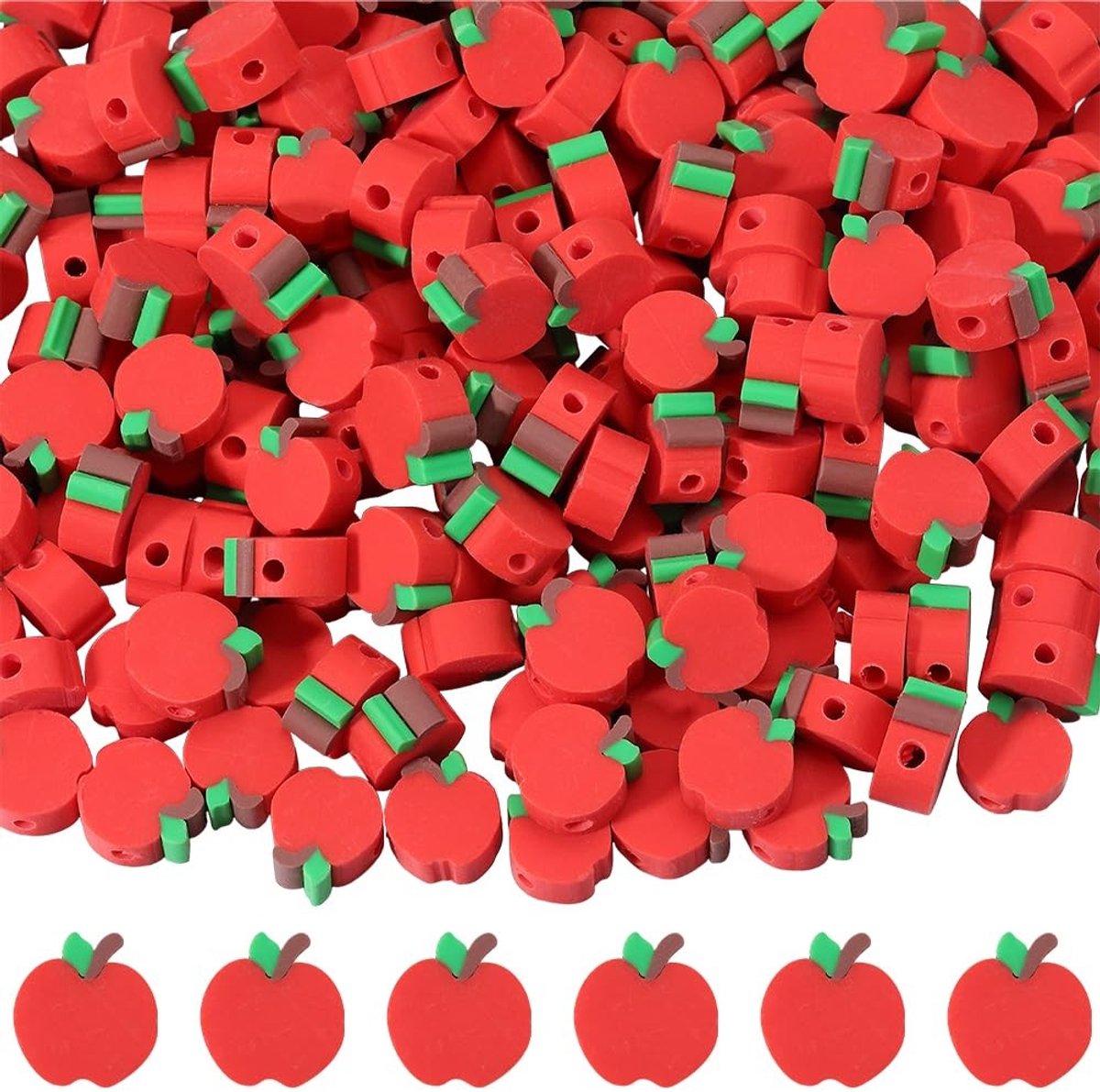 Dailygoods - 300 Stuks Kleikralen Appels voor Sieraden Maken