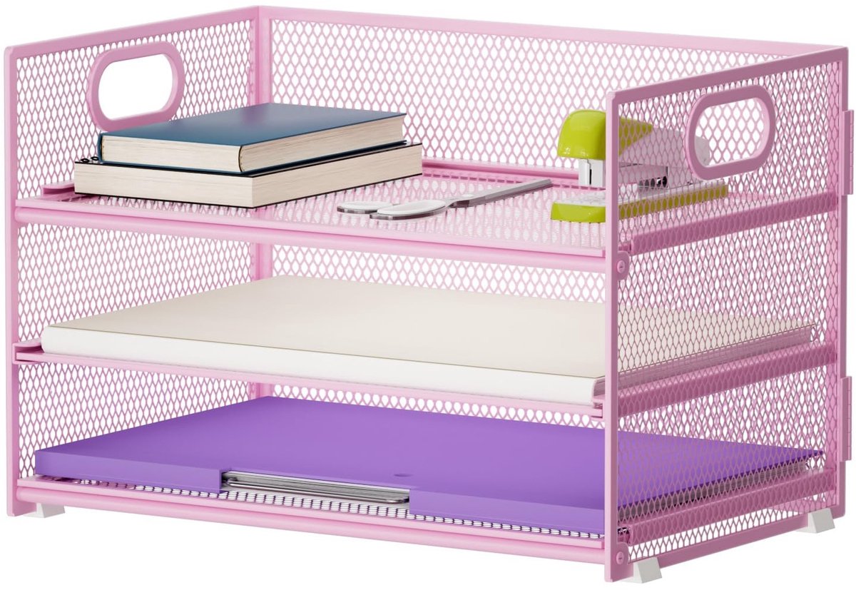 Dailygoods- Brievenbakje 3 Lagen - Papier Organizer - Bureau Organizer - Tijdschriftenhouder - Opbergvak - Grote Capaciteit - Papierorganizer