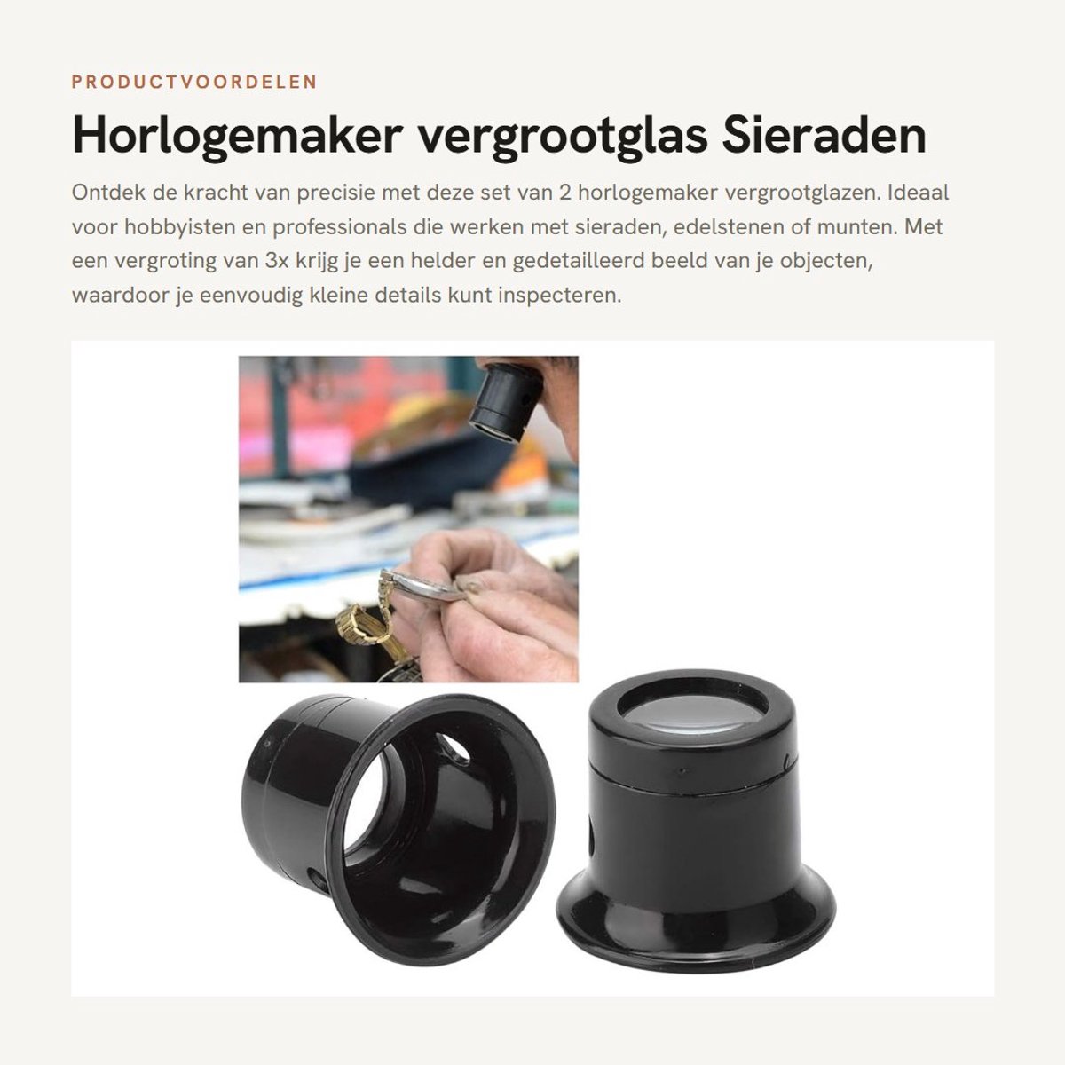 Dailygoody - Horlogemaker vergrootglas - Sieraden gereedschap - 3x