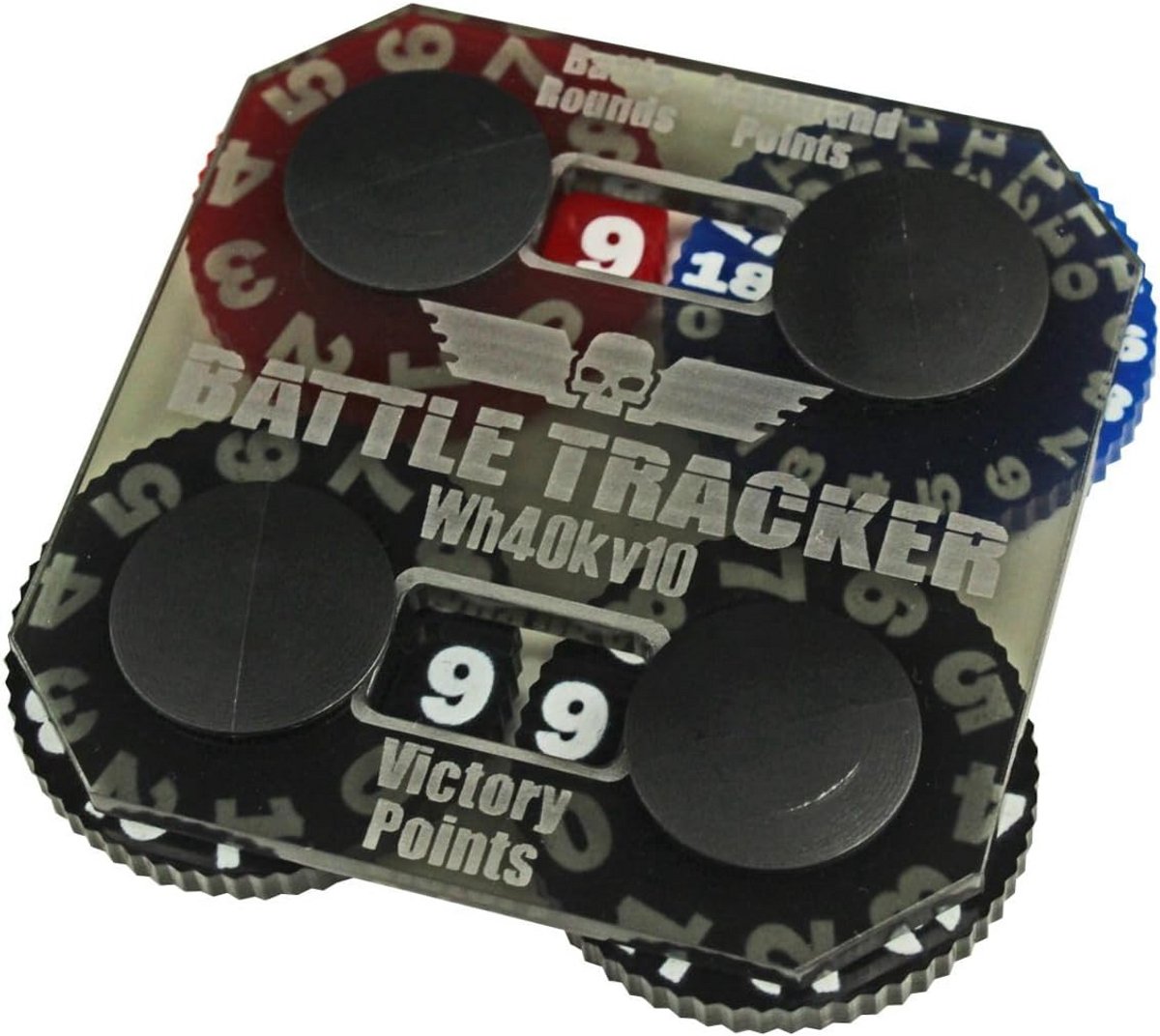 Spel Tracker - Score Teller - Tabletop Spel - Meerdere Wijzerplaten - 60mm Achthoekig - Grijs