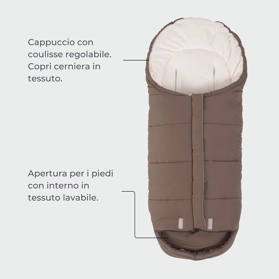 Voetenzak Kinderwagen - Baby Slaapzak - Warmte en comfort - Verstelbare capuchon - 100 cm - Beige — afbeelding 5