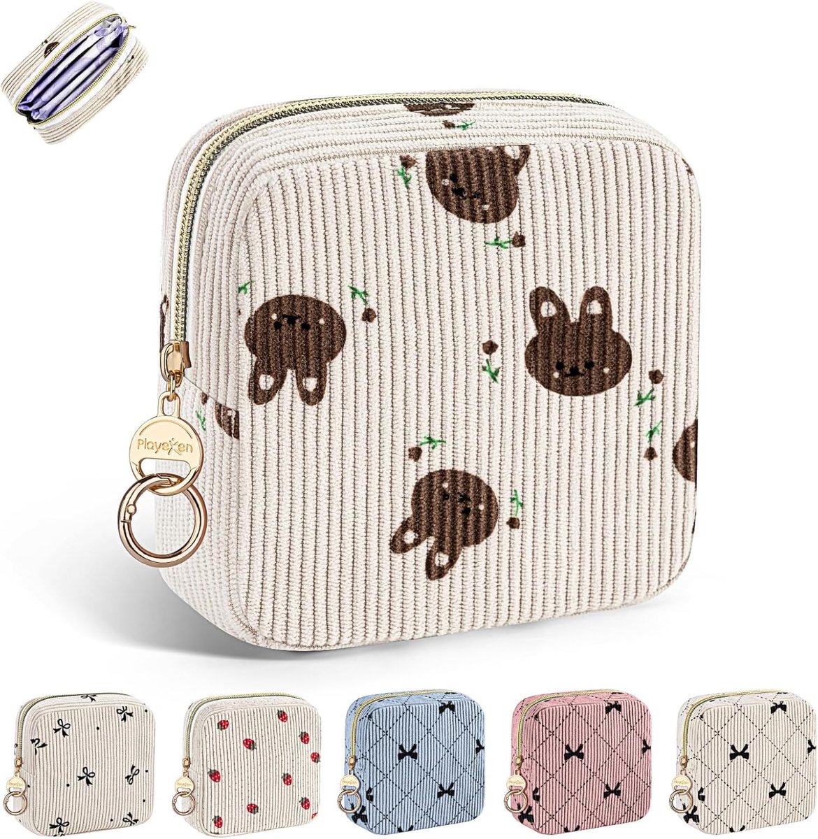 Opbergtasje Maandverband - Beschermhoesje Slip - Hygiënisch Opbergen - Compact Ontwerp - 14 x 13.5 cm - Beige