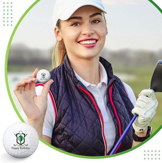 Verjaardag Golfbal - Cadeau Bal - Golfen Vieren - Gegraveerde Patronen - 4.26 cm Diameter - Groen Wit — afbeelding 3