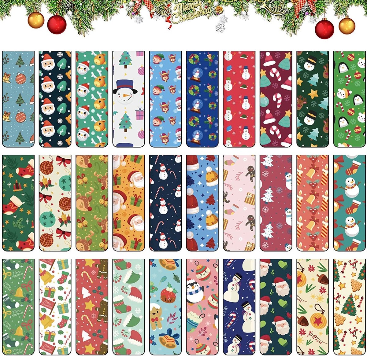 Dailygoods- Boekenleggers 30 stuks - Magnetische Boekenleggers - Kerstcadeaus - Boekenmarkeringen - Cadeautje voor Kinderen - Hoogwaardig Materiaal