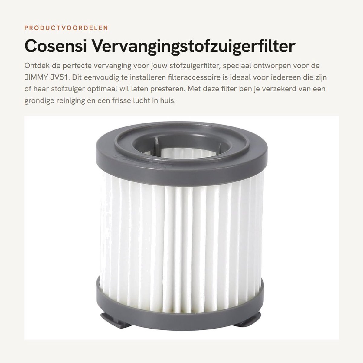 Dailygoods- Stofzuigerfilter Eenvoudig te installeren - Stofzuigerfilter Philips 7000 - Stofzuigerfilter Miele - Stofzuigerfilter Universeel - Filteraccessoires - Geschikt voor JIMMY JV51
