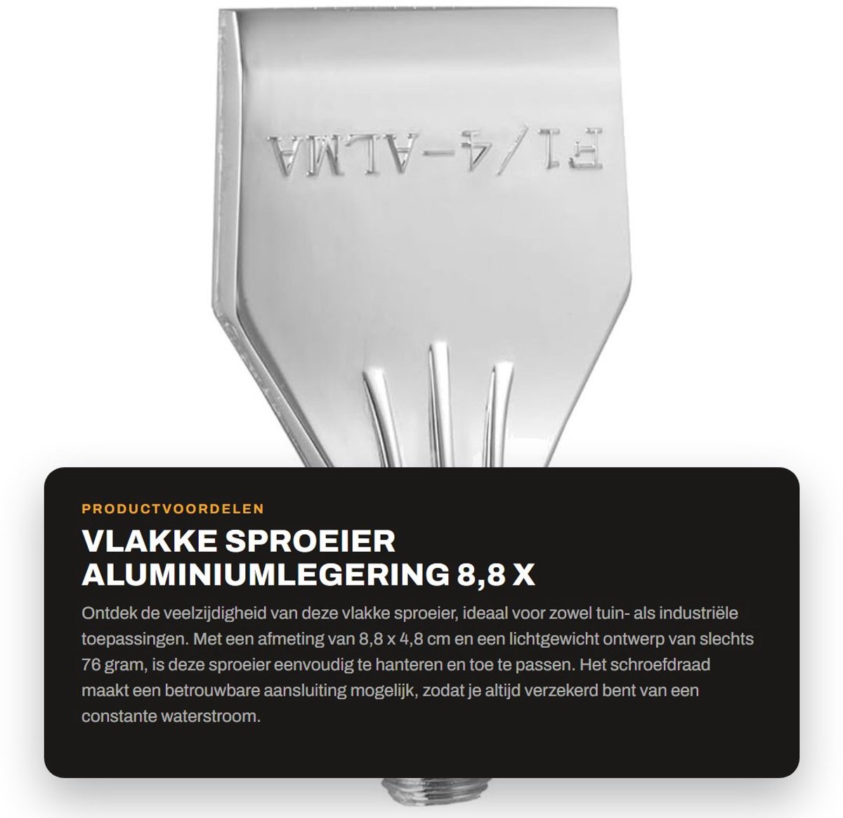 Dailygoods- Sproeier Aluminiumlegering - Zwenksproeier - Sproeier Tuin - Sproeier Drukspuit - Platte Straalsproeier - Lichtgewicht Ontwerp