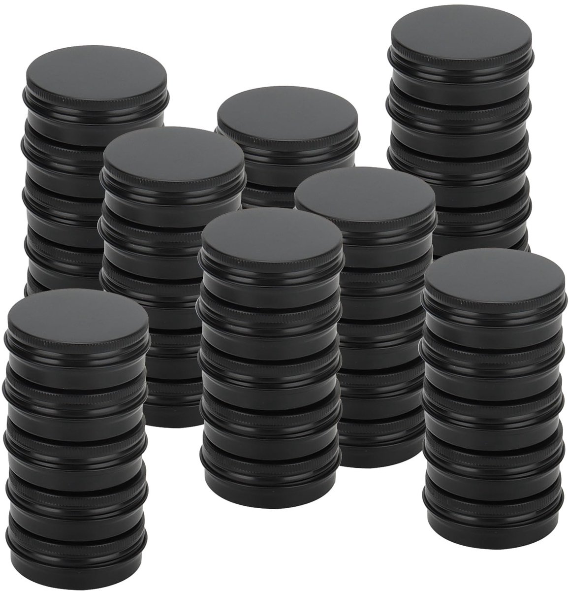 Dailygoods- Aluminium Blikjes 40 Stuks - 30 ml/1 oz - Zwart - Metalen Potten - Schroefdeksel - Reiscontainers - Opbergblikjes