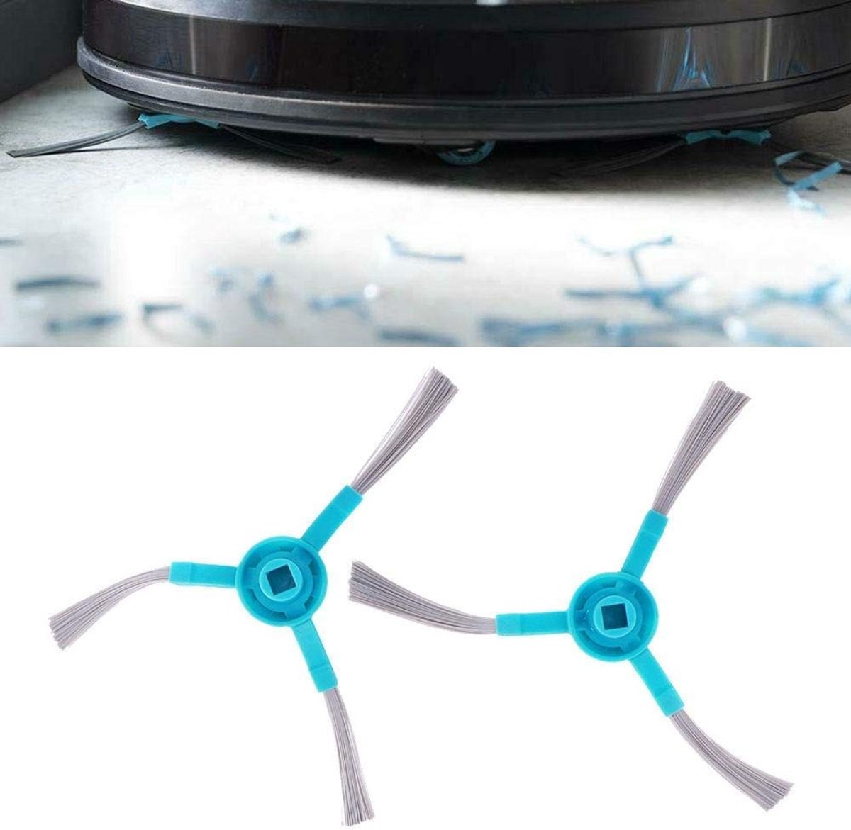 Dailygoods- Zijborstel Vervanging 6 Stuks - Geschikt voor Conga 3090/3490/4090 - ABS-Kunststof - Robotic Stofzuiger Accessoire - Effectieve Hoekreiniging - Robotstofzuigerborstel