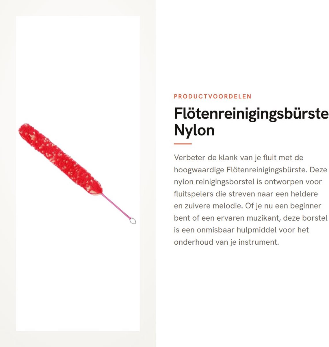Dailygoods- Flötenreinigingsborstel - Nylon - Lichtgewicht - Praktisch - Draagbaar - Effectieve reiniging - Hoogwaardige kwaliteit - Fluitborstel