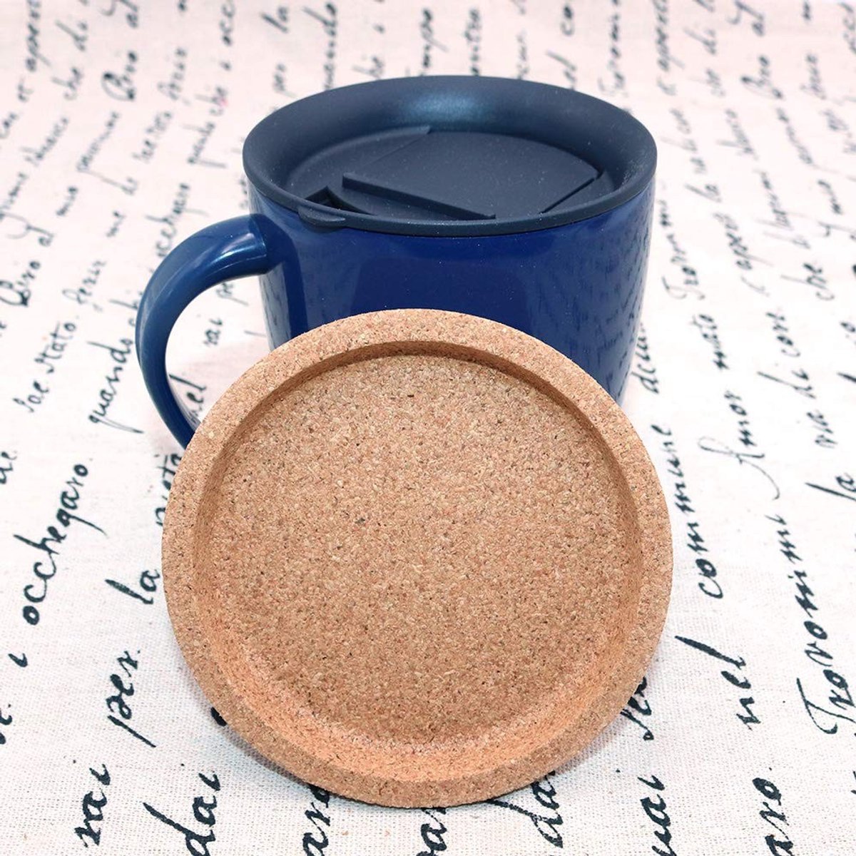 Dailygoods - Cork Coasters Set van 3 - Hoog Absorberend - Lichtgewicht - Geschikt voor Thuis, Kantoor, Restaurant en Bar - Grooved Design