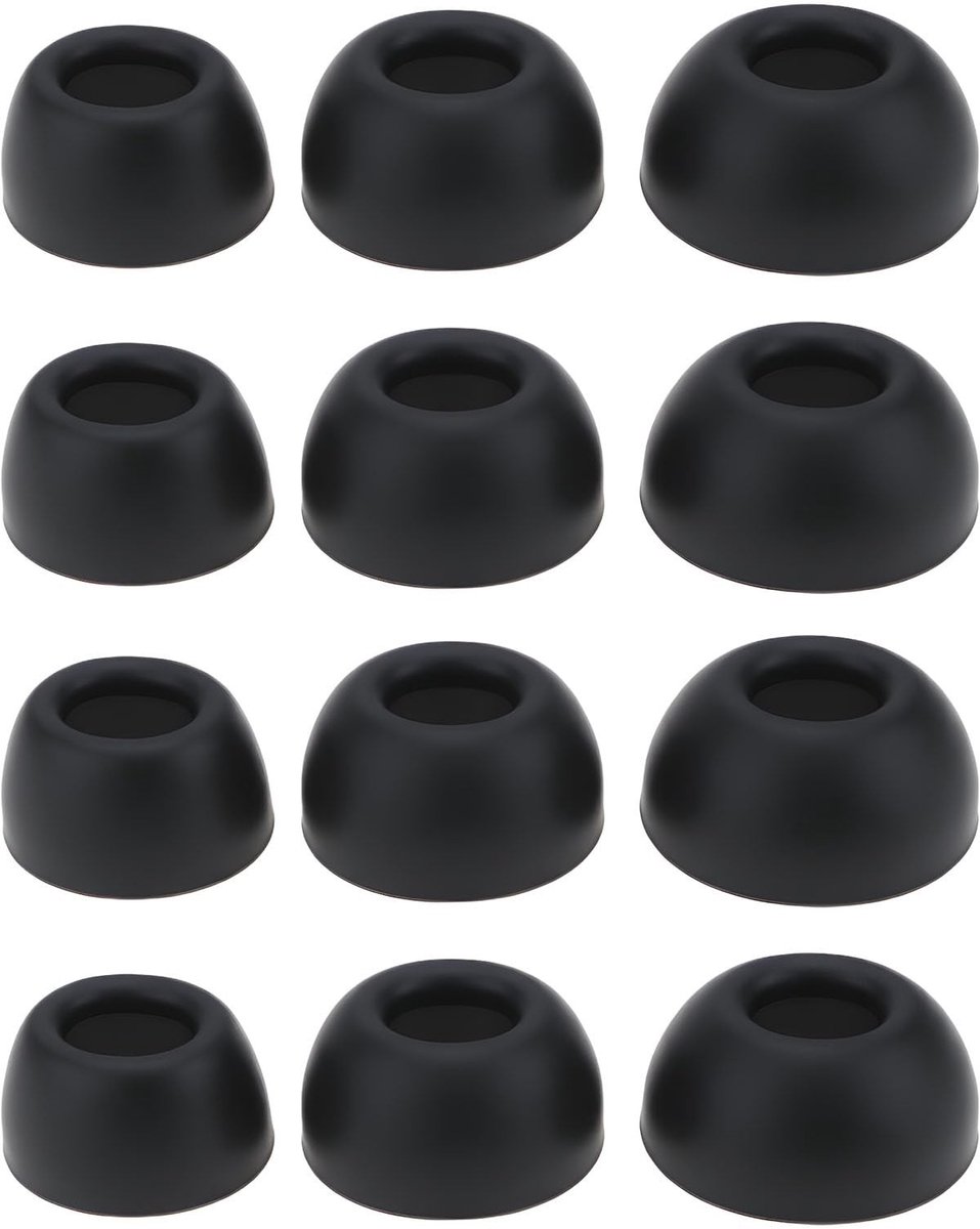 Dailygoods - siliconen oordopjes - compatibel met Soundcore Liberty 4 NC - zwart - maat L M S - perfect voor comfort en pasvorm - 6 paar oordopjes