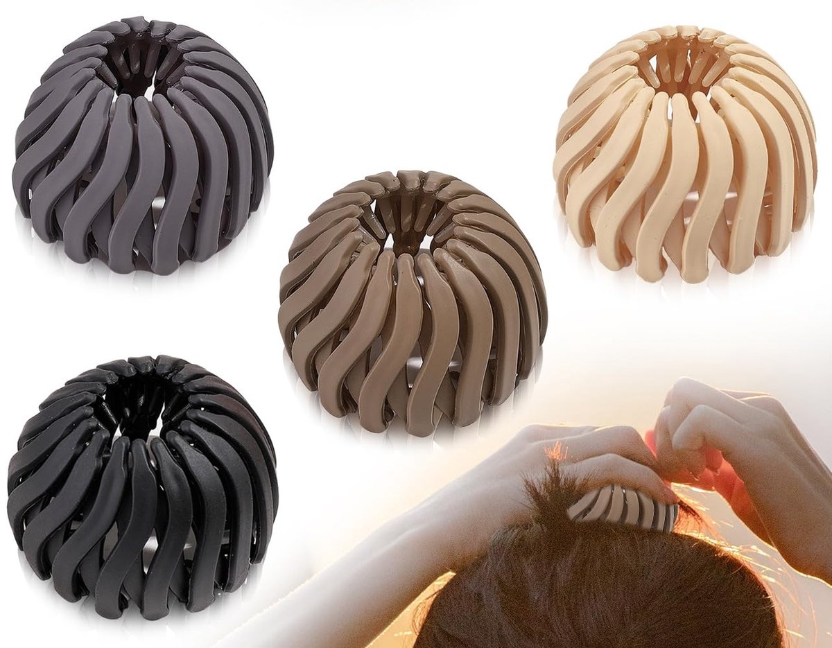 Dailygoods- Haarspeld Retro - Grote Haarspeld - Dameshaarspeld - Haaraccessoires - 4-delige Set - Schoonheid - Haarclip