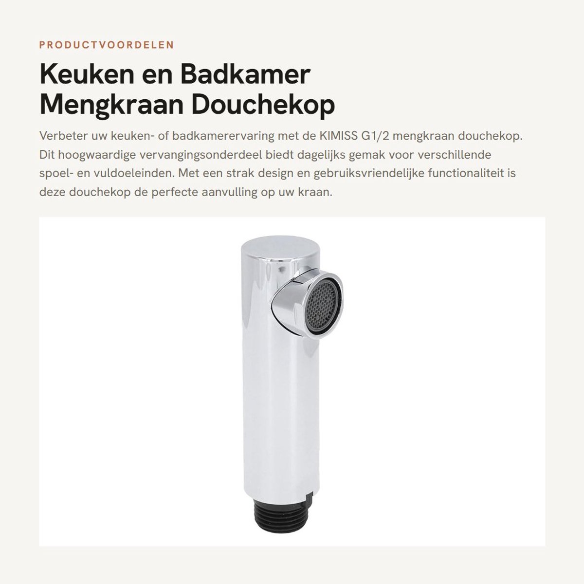 Dailygoods- Keukenkraan Vervangingskop - Opvouwbare Keukenkraan - Geschikt voor Badkamer - ABS Materiaal - Eenvoudige Installatie - Standaard G1/2 Aansluiting - Kraan
